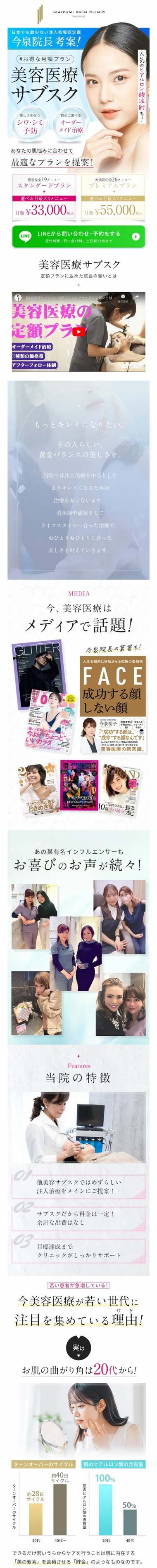 美容医療サブスクのLP